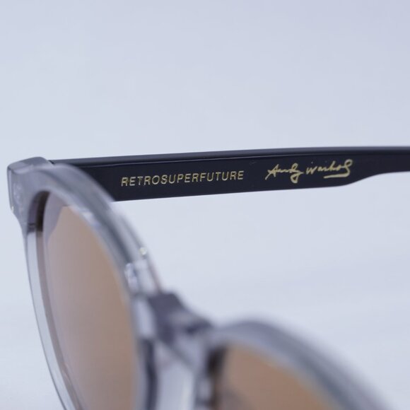 RETROSUPERFUTURE The Warhol Stilo ZWN Round Sunglasses – Transparent Grey/Black - Picture 5 of 10